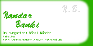 nandor banki business card