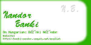 nandor banki business card